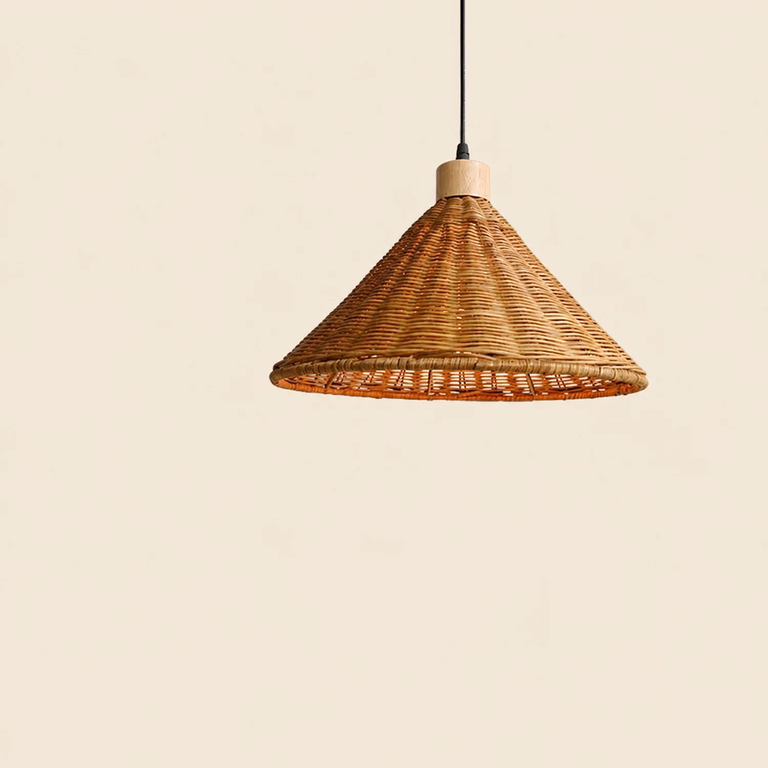 Brown Rattan Basket Pendant Lighting Fixture - Lumpaz