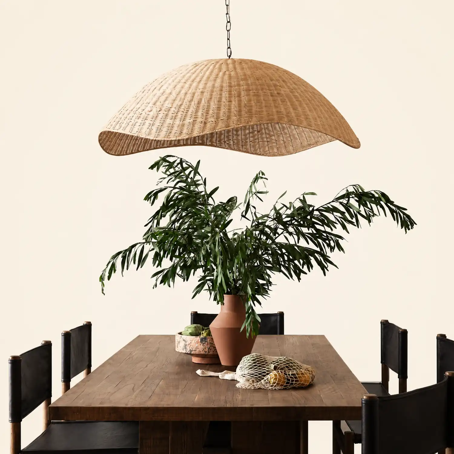 Natural Minimalistic Woven Rattan Handmade Hanging Lamp - Lumpaz