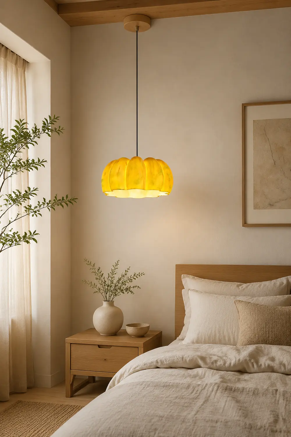 Eco-friendly Resin Pumpkin Pendant Light - Lumpaz