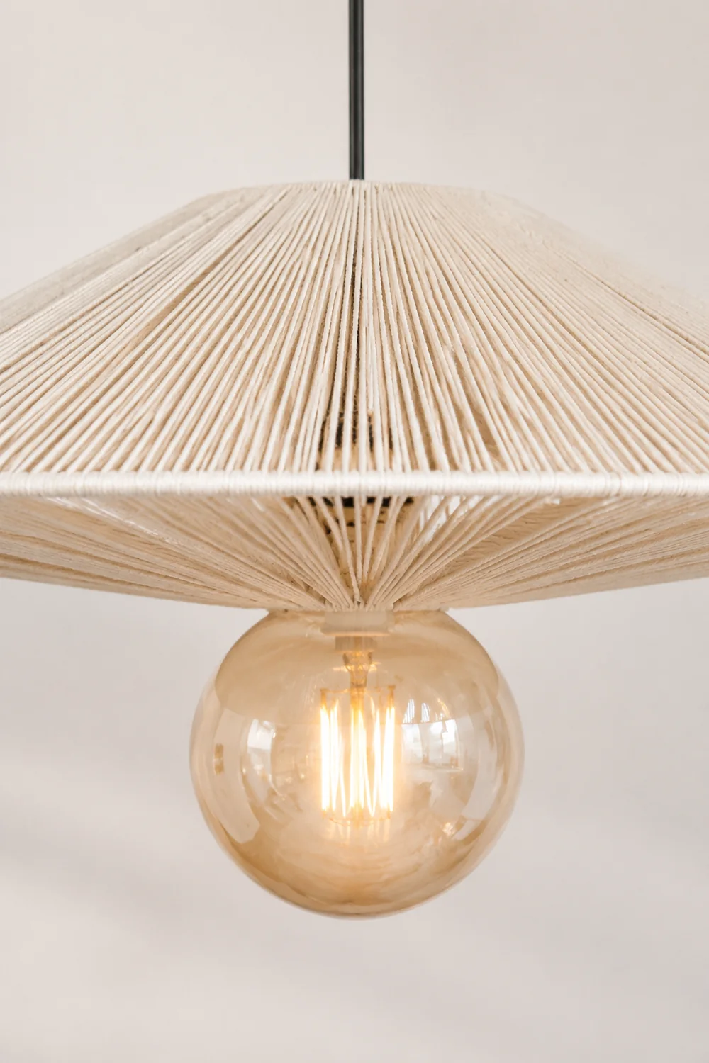 Vintage Hat Shape Rope Handmade Pendant Light For Living Room - Lumpaz