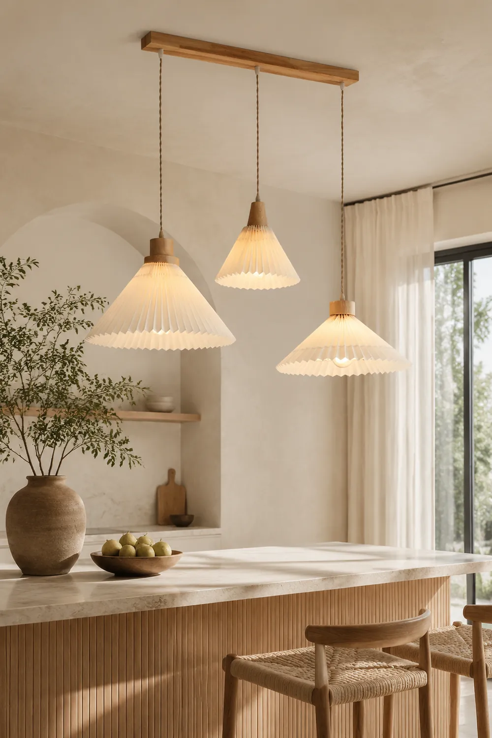 Ozawa Pendelleuchte Cluster, Plissee 4 Stile - Lumpaz