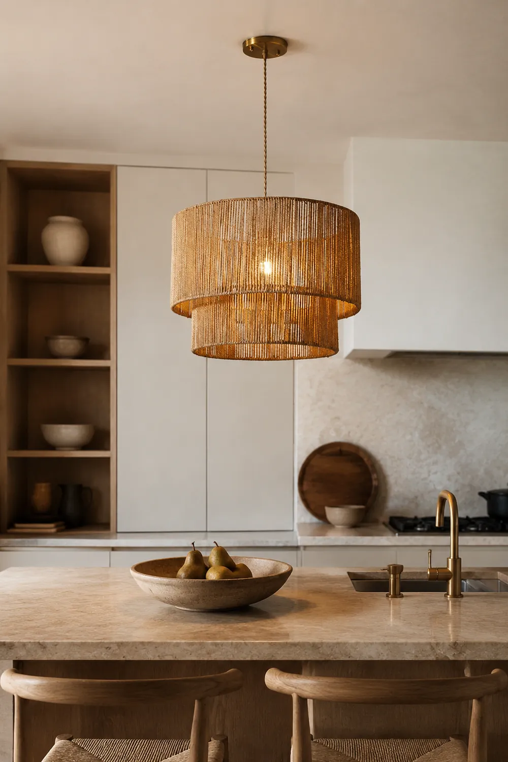 Retro Rope Woven Dining Room Pendant Light - Lumpaz