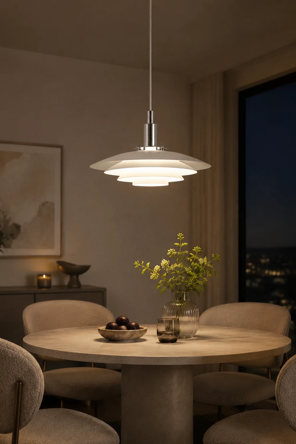Modern White Iron Hanging Pendant Light - Lumpaz