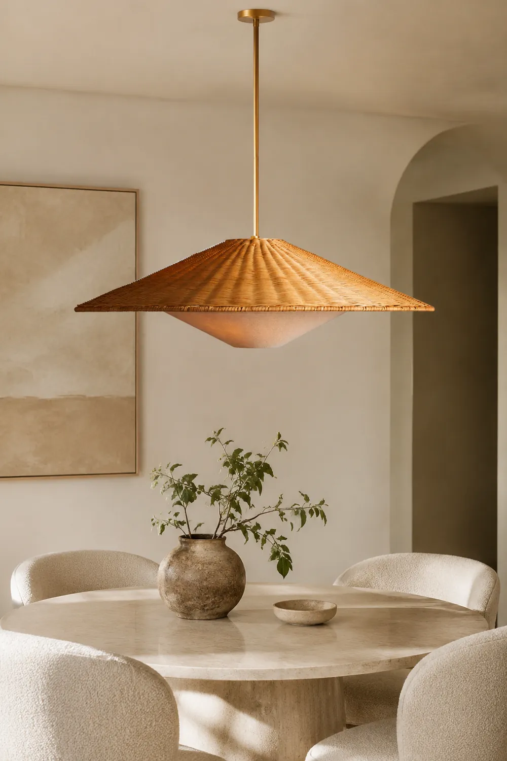 Retro Rattan Handwoven Zen Pendant Light - Lumpaz