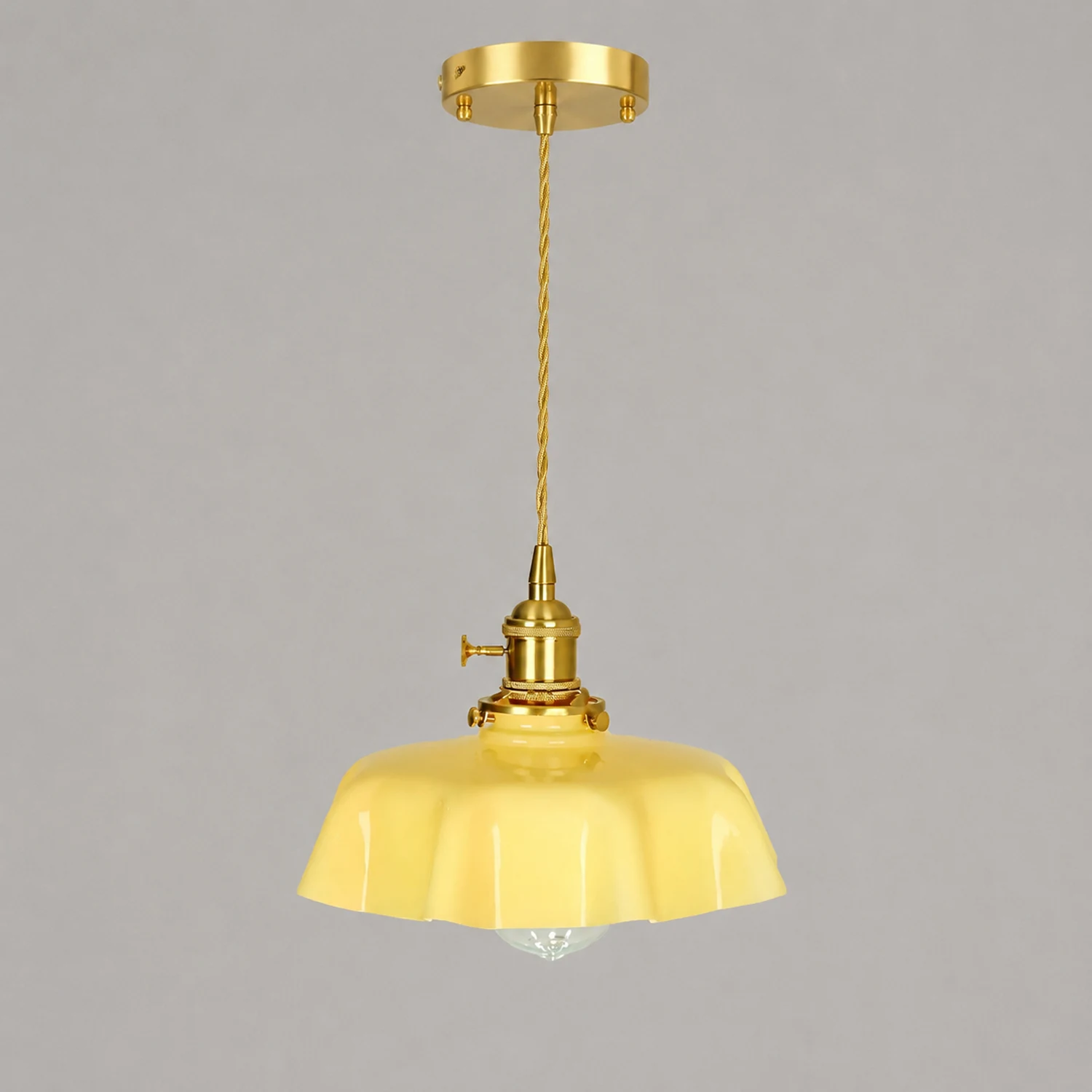 Modern Romantic Small Glass Ribbon Edge Pendant Light For Living Room - Lumpaz