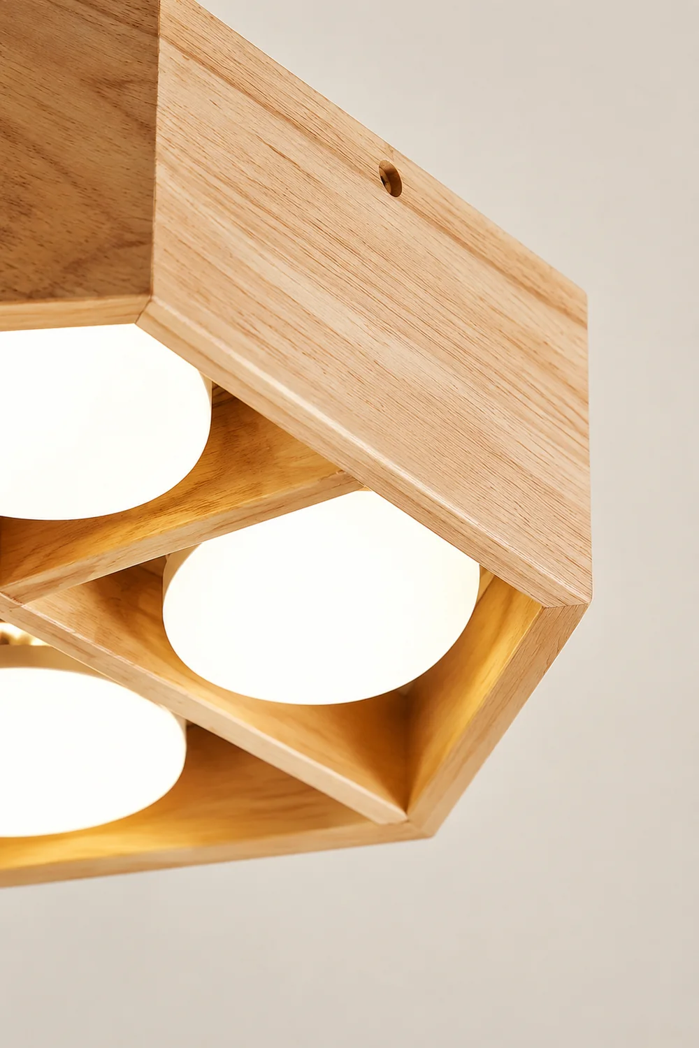 Ozawa Einfache LED Deckenleuchte aus Holz für Wohnzimmer, Schlafzimmer - Lumpaz