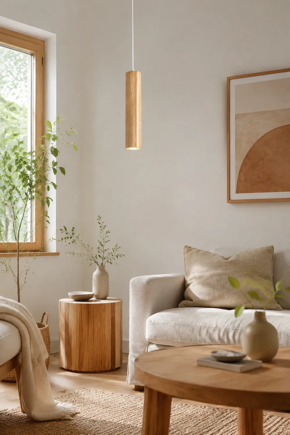 Moderne Einfache LED Pendelleuchte aus Holz für Esszimmer, Restaurant - Lumpaz