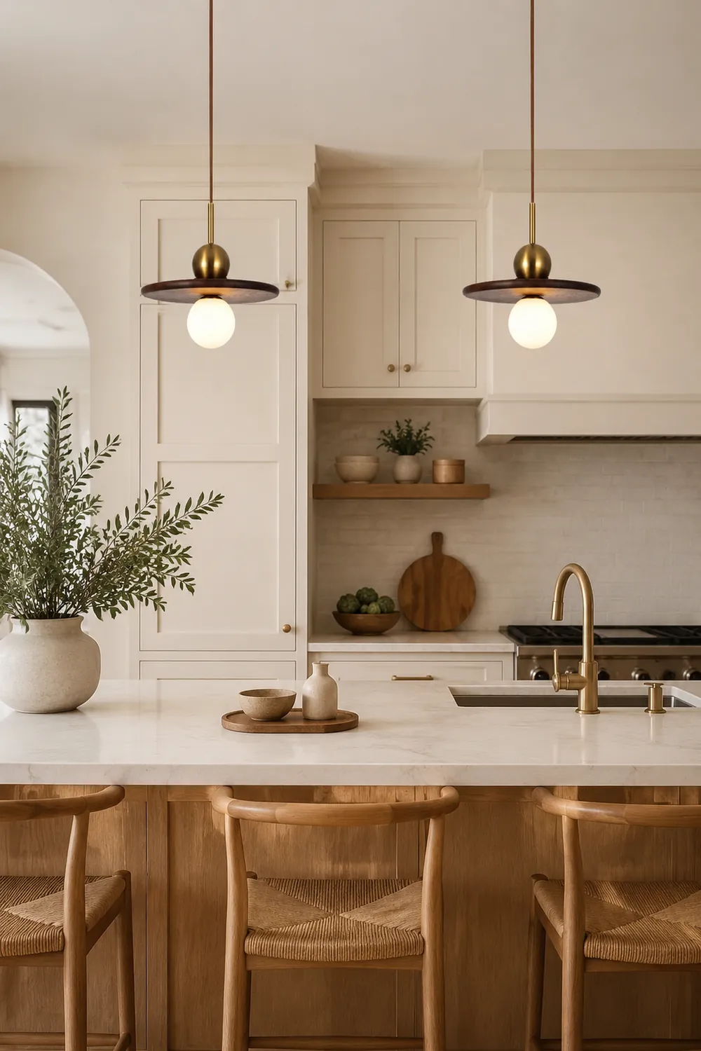 Flying Saucer Walnut Pendant Light - Lumpaz