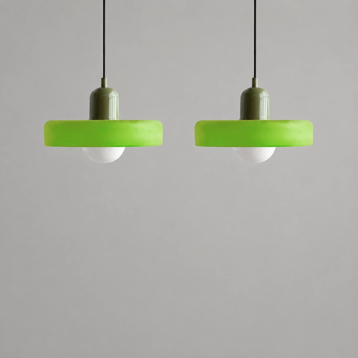 2 Heads Modern Bauhaus Glass Pendant Light - Lumpaz