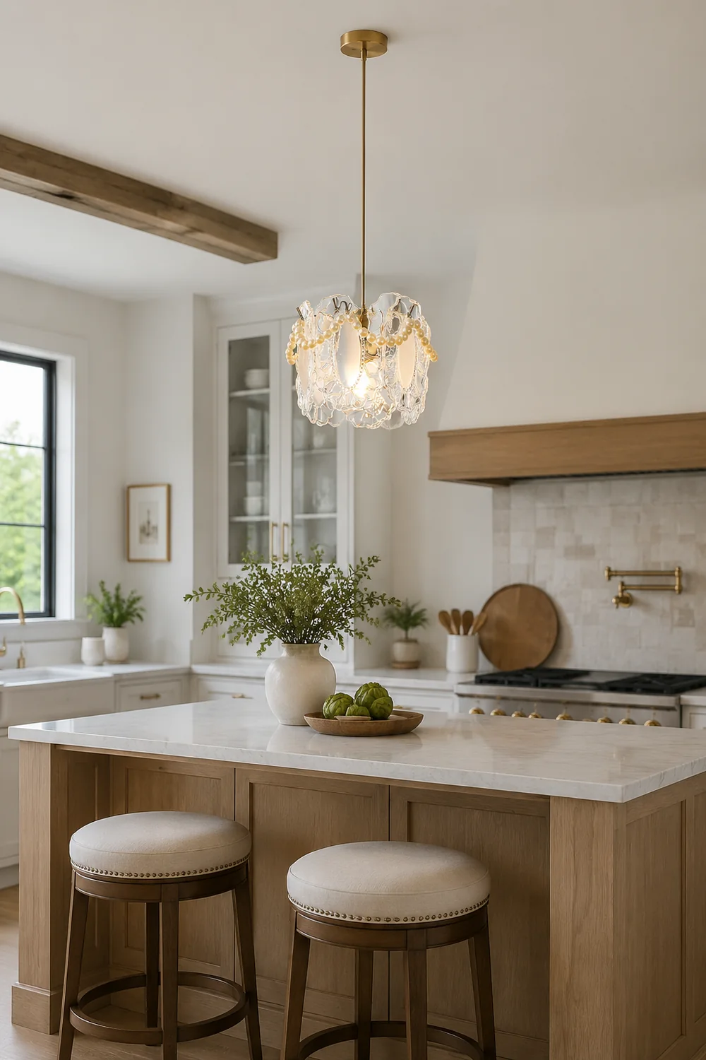 Elegant Floral Glass Pendant Lamp Pendant Light - Lumpaz