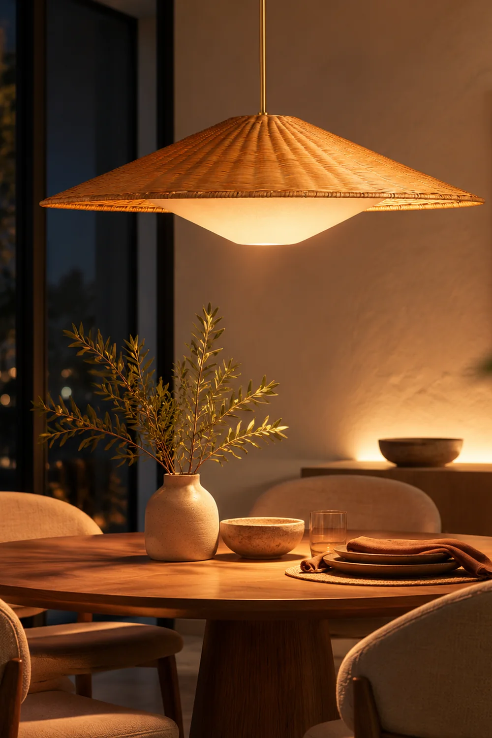 Retro Rattan Handwoven Zen Pendant Light - Lumpaz