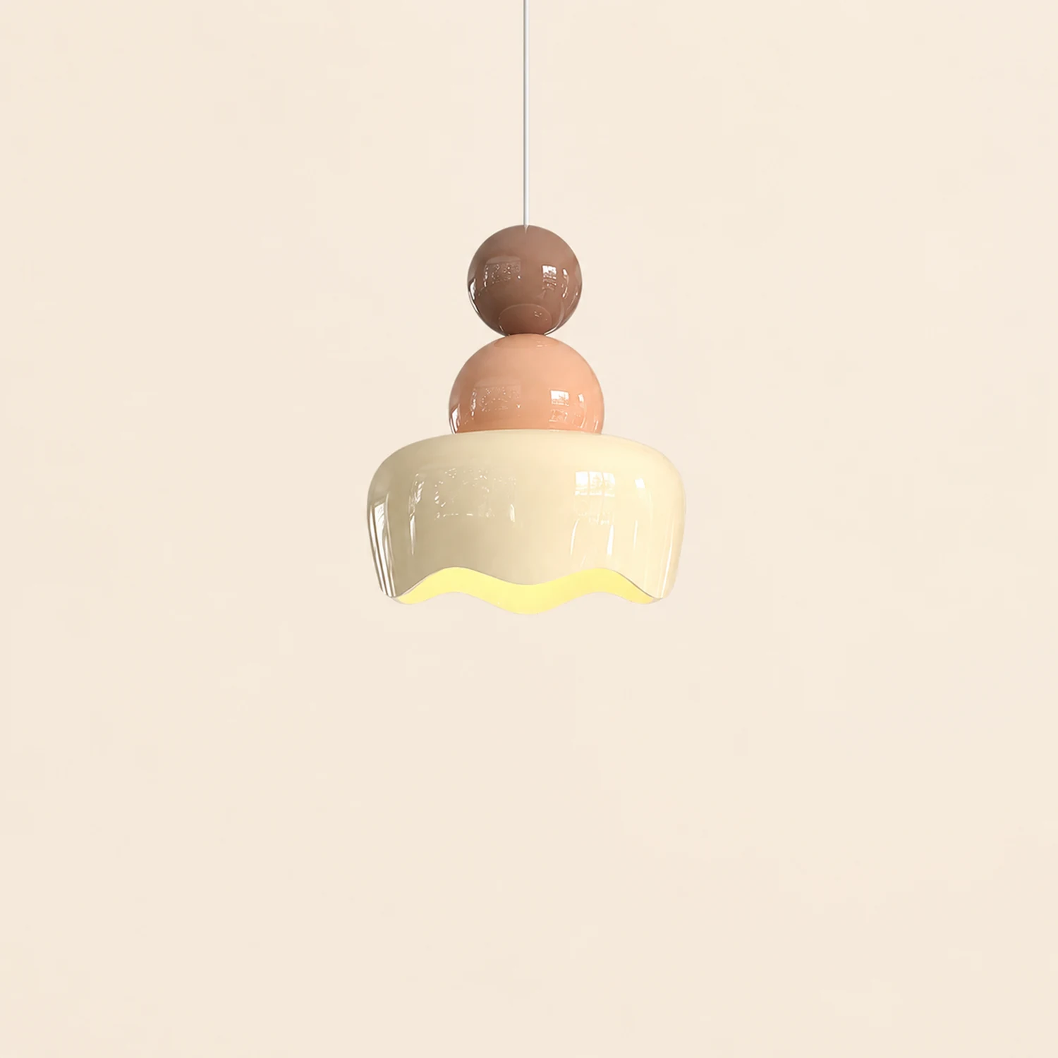 Cream Sunny Bedroom Bedside Pendant Lamp - Lumpaz