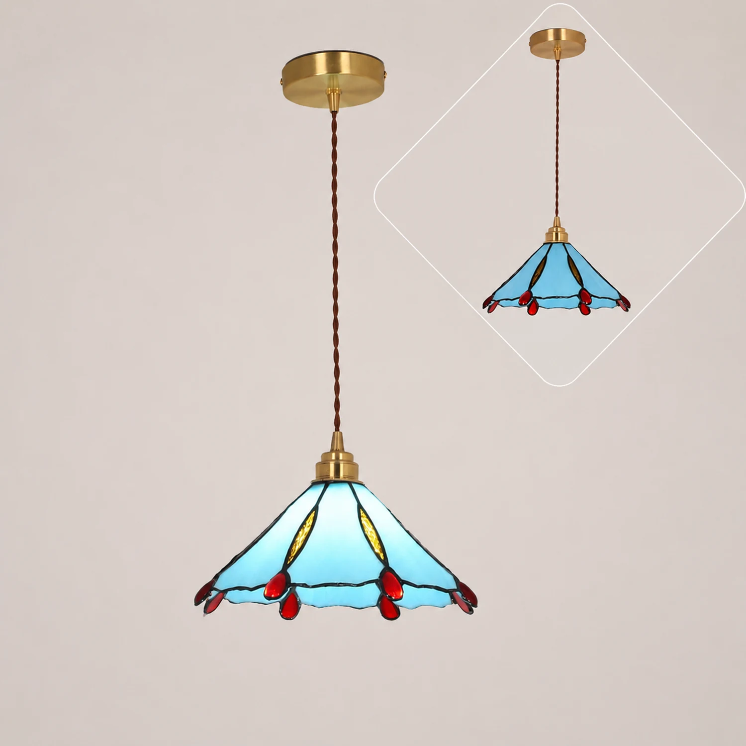 Retro Stained Glass Tiffany Pendant Light - Lumpaz