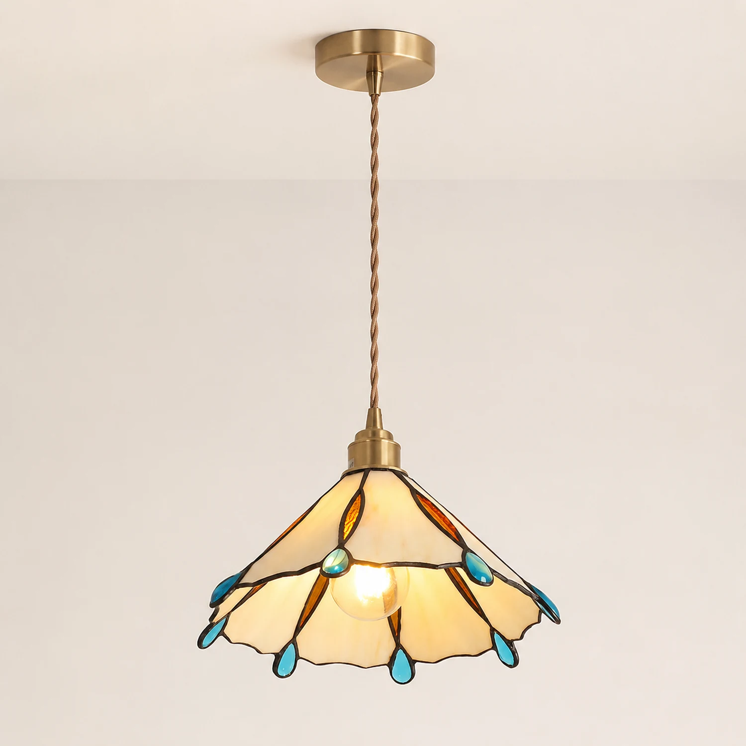 Retro Stained Glass Tiffany Pendant Light - Lumpaz