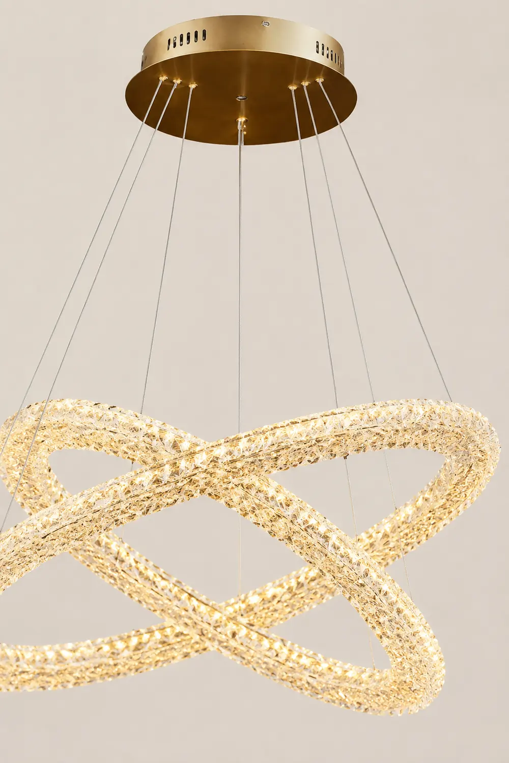 Kristy Kronleuchter, Metall&Kristall, 1/2 Ring - Lumpaz
