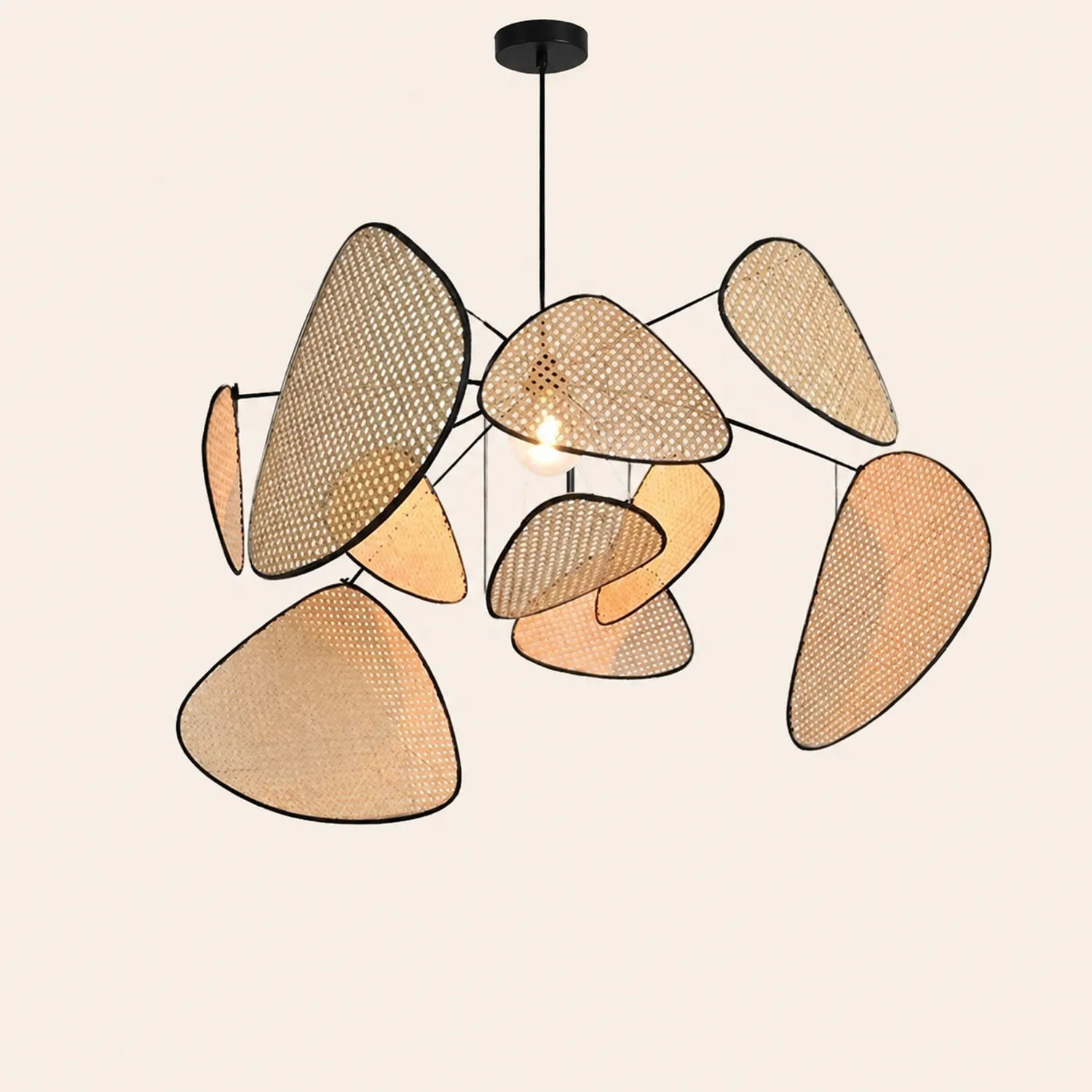 Modern Irregular Shape Rattan Kitchen Pendant Light - Lumpaz