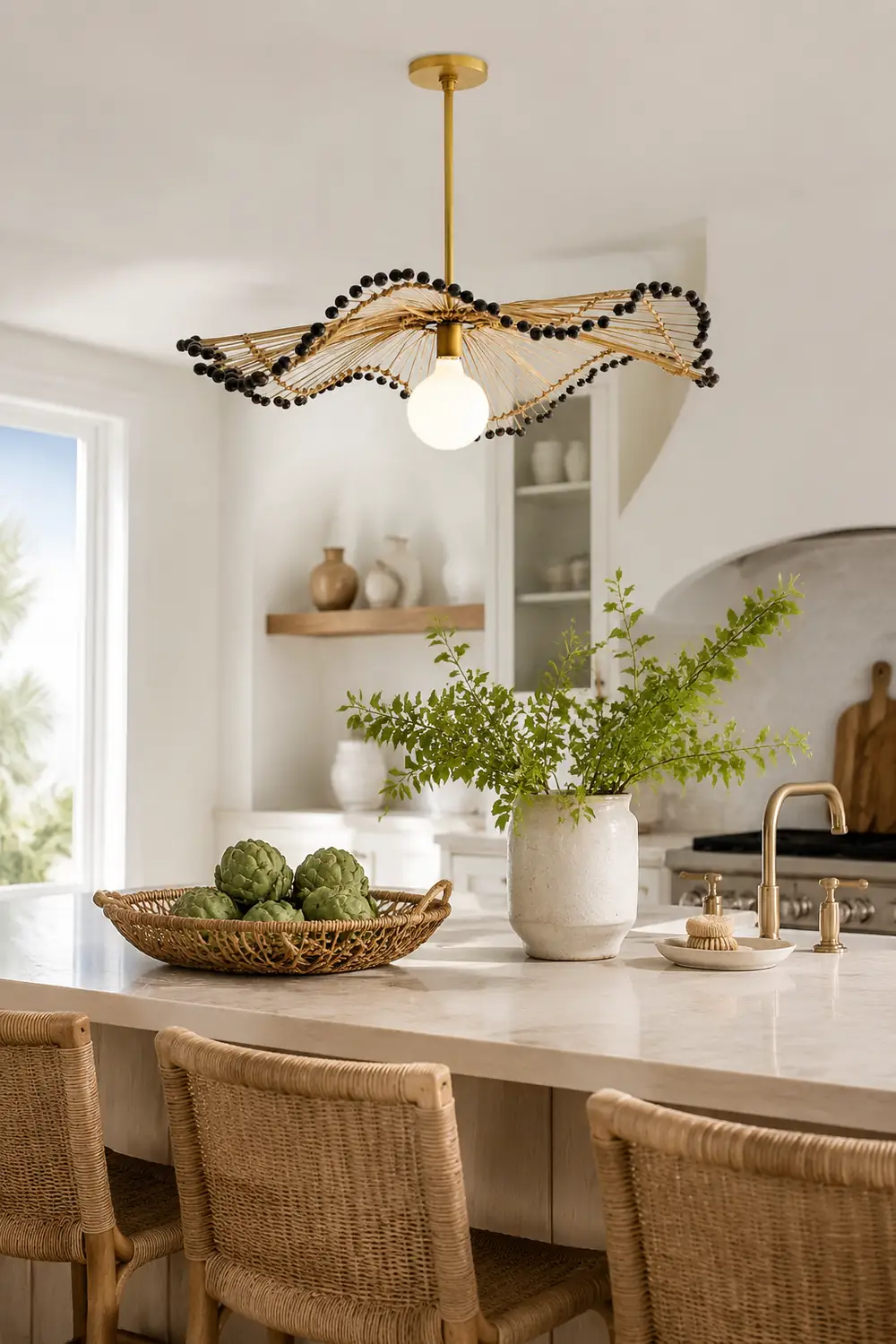 Modern Waverly Handwoven Rattan Pendant Light - Lumpaz