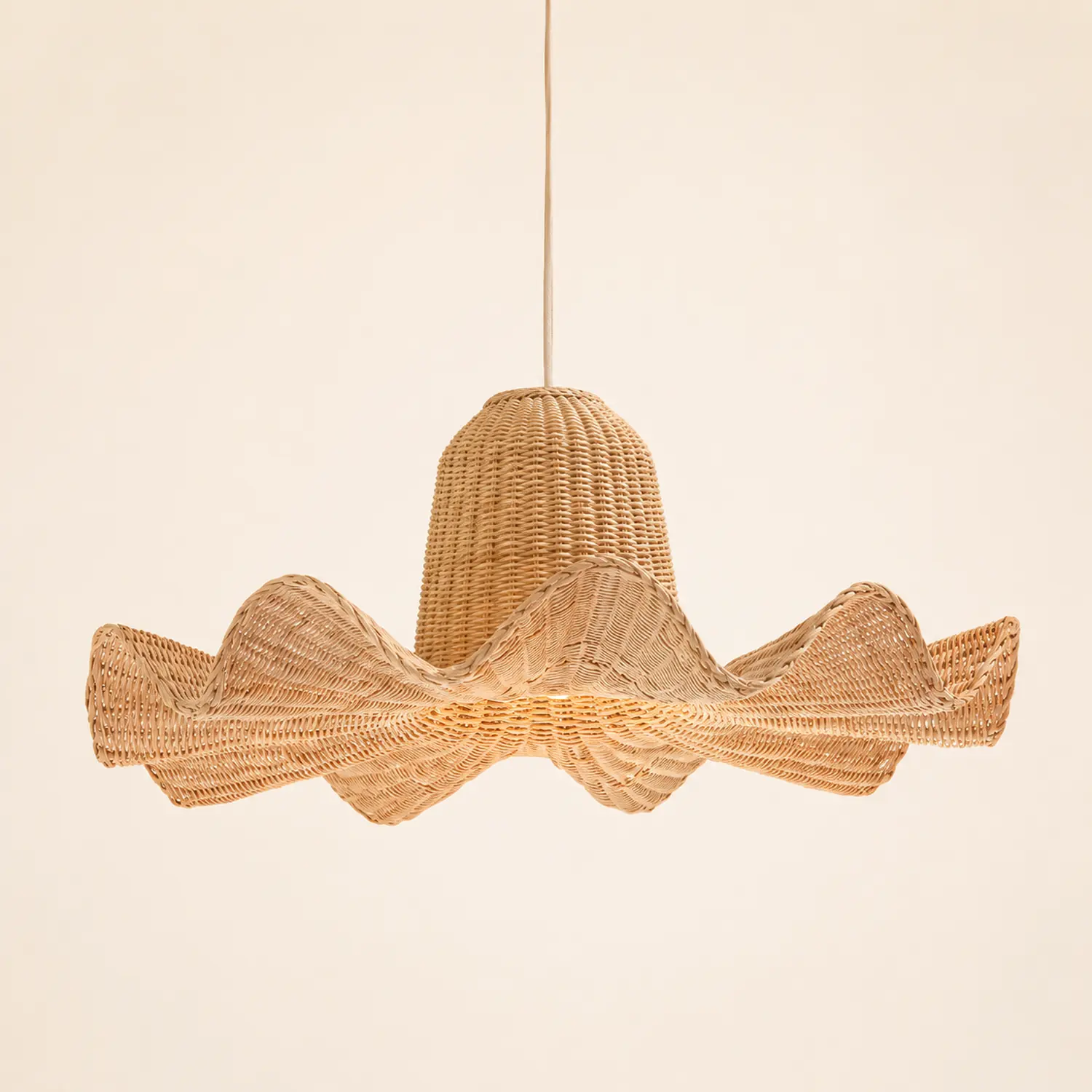 Vogue Rattan Dome Large Handwoven Pendant Light - Lumpaz