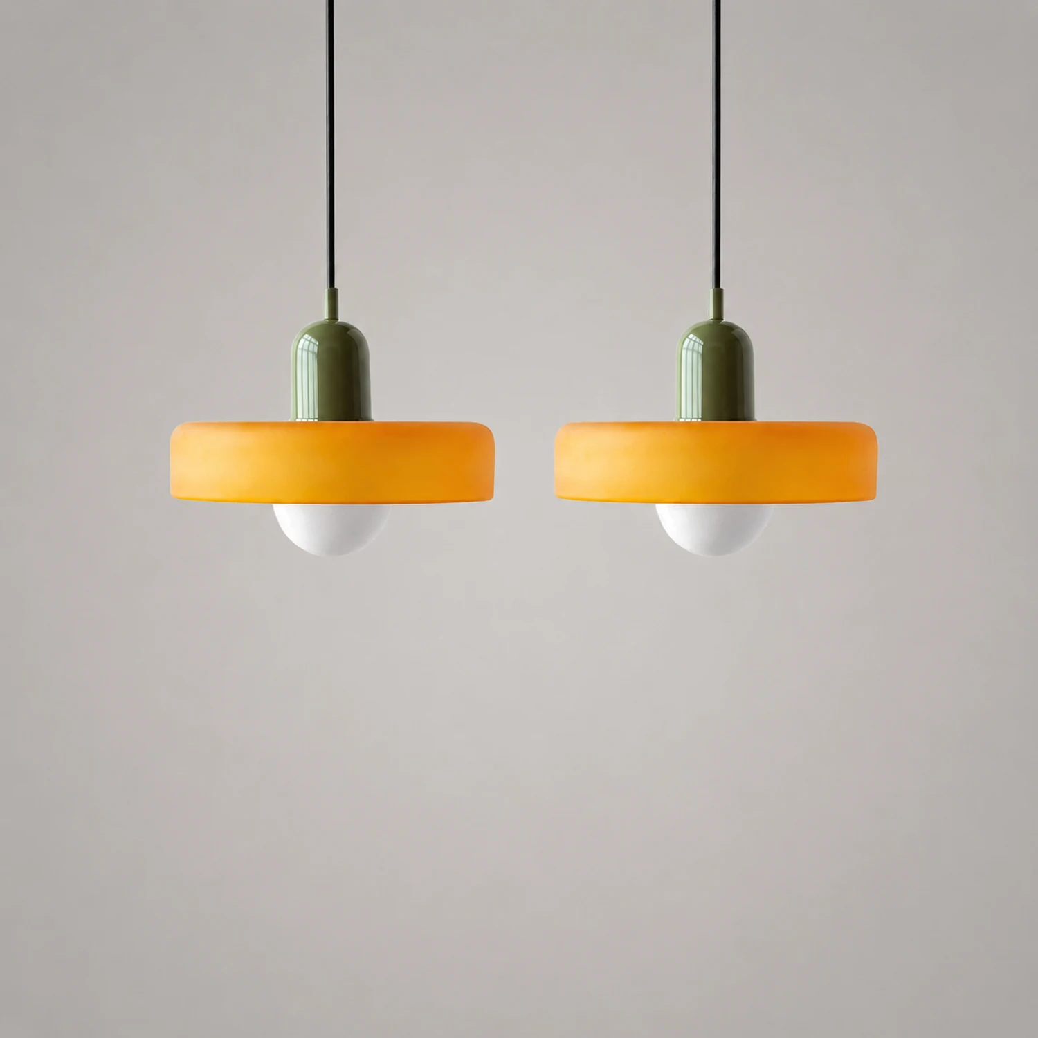 2 Heads Modern Bauhaus Glass Pendant Light - Lumpaz