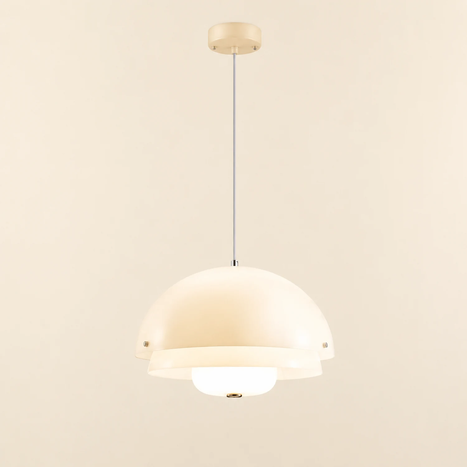 Modern Nordic Style Tiered Glass White Pendant - Lumpaz