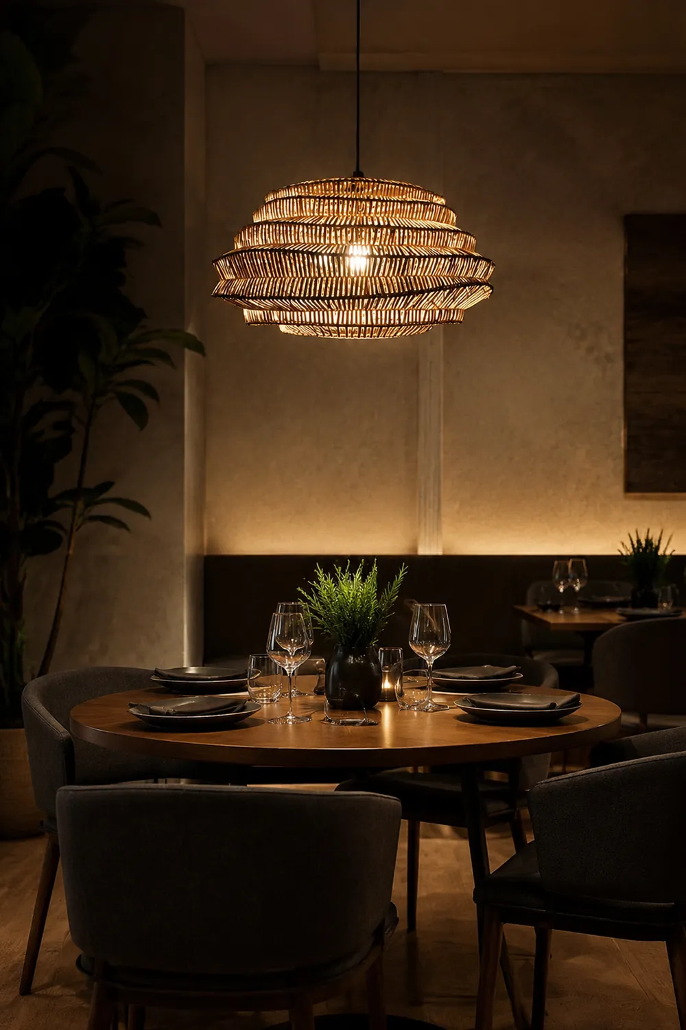 Modern Rattan Cage Pendant Light - Lumpaz