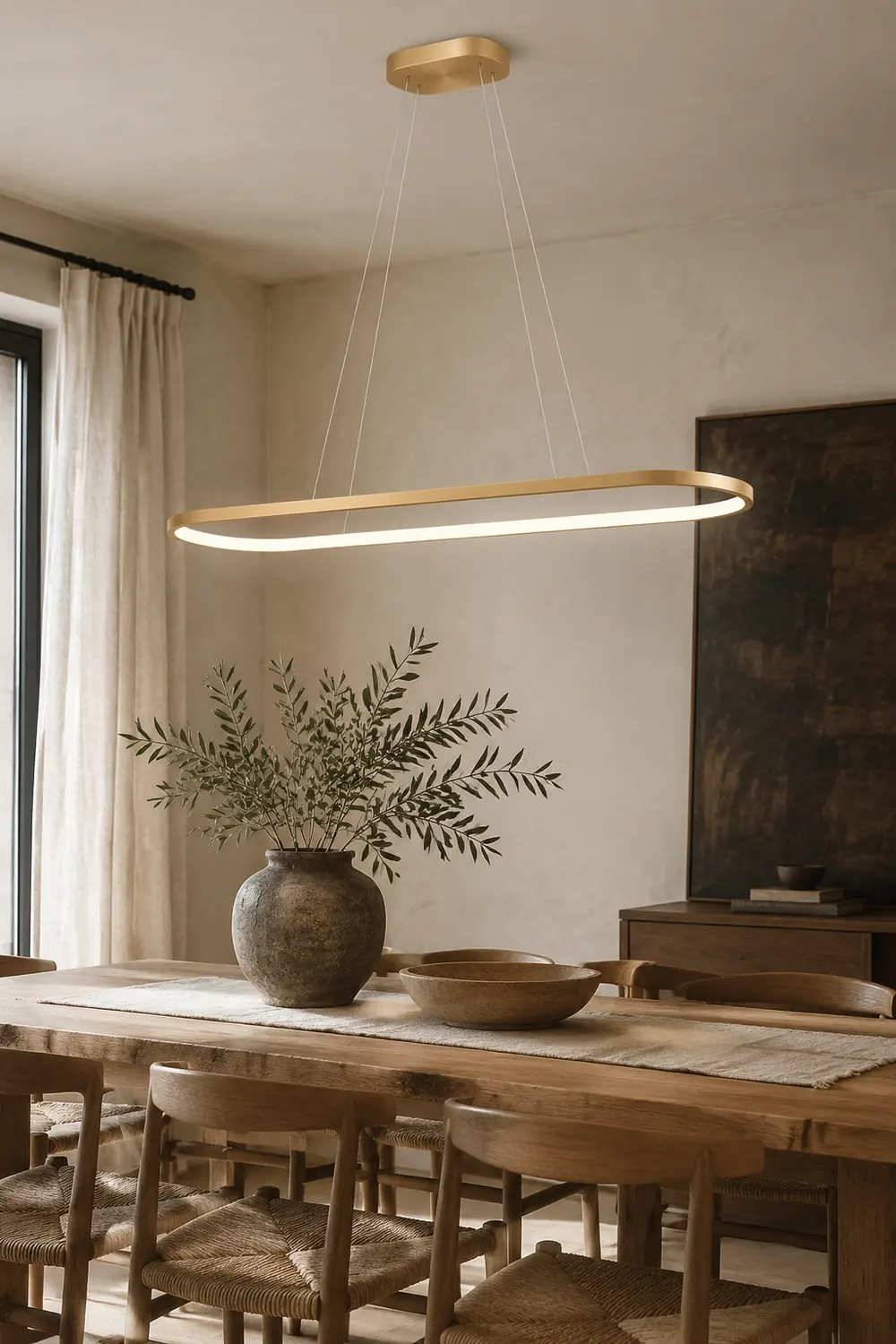 Edge Moderne Kreis LED Pendelleuchte aus Metall für Esszimmer - Lumpaz