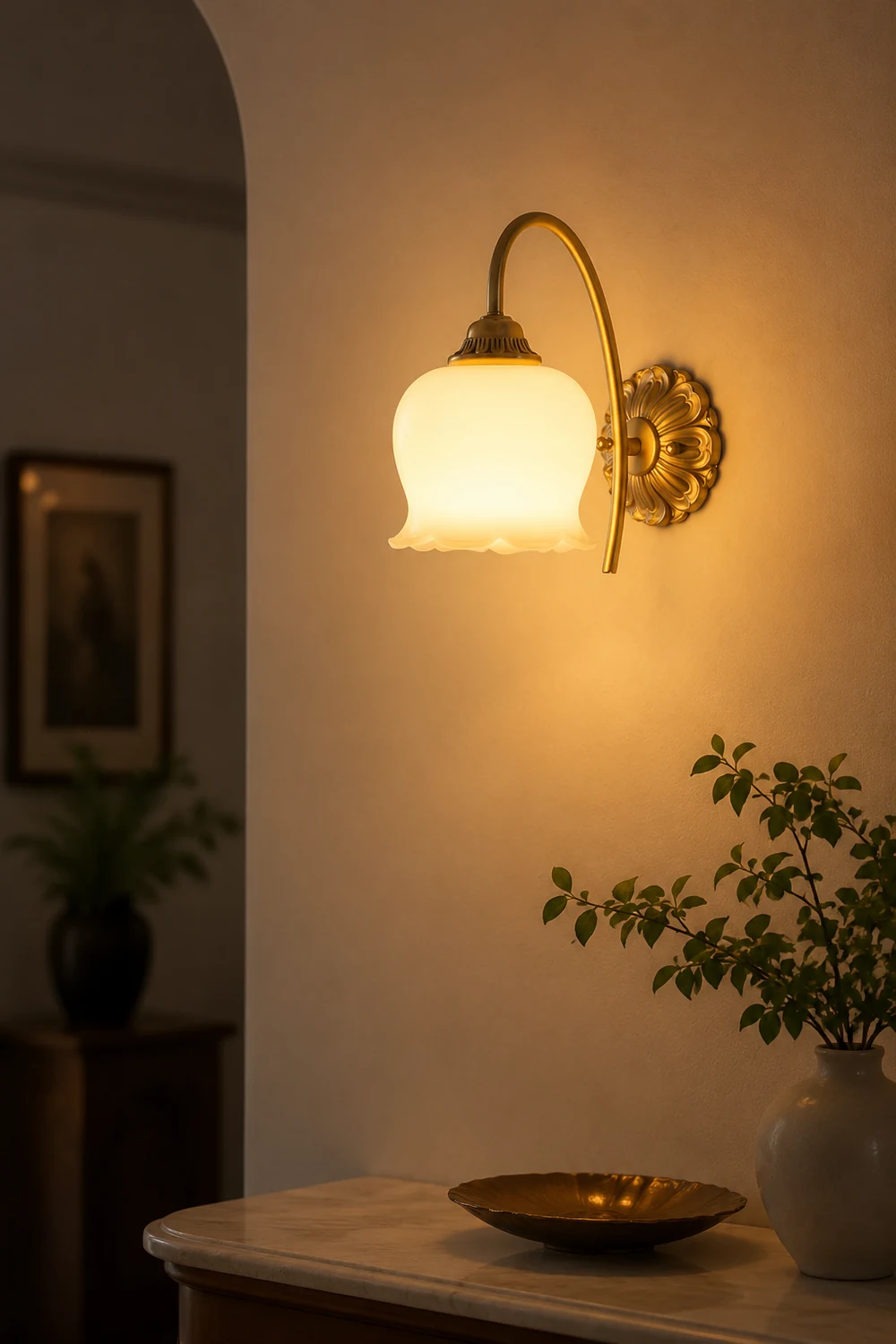 Creamy Copper Glass Wall Sconce - Lumpaz