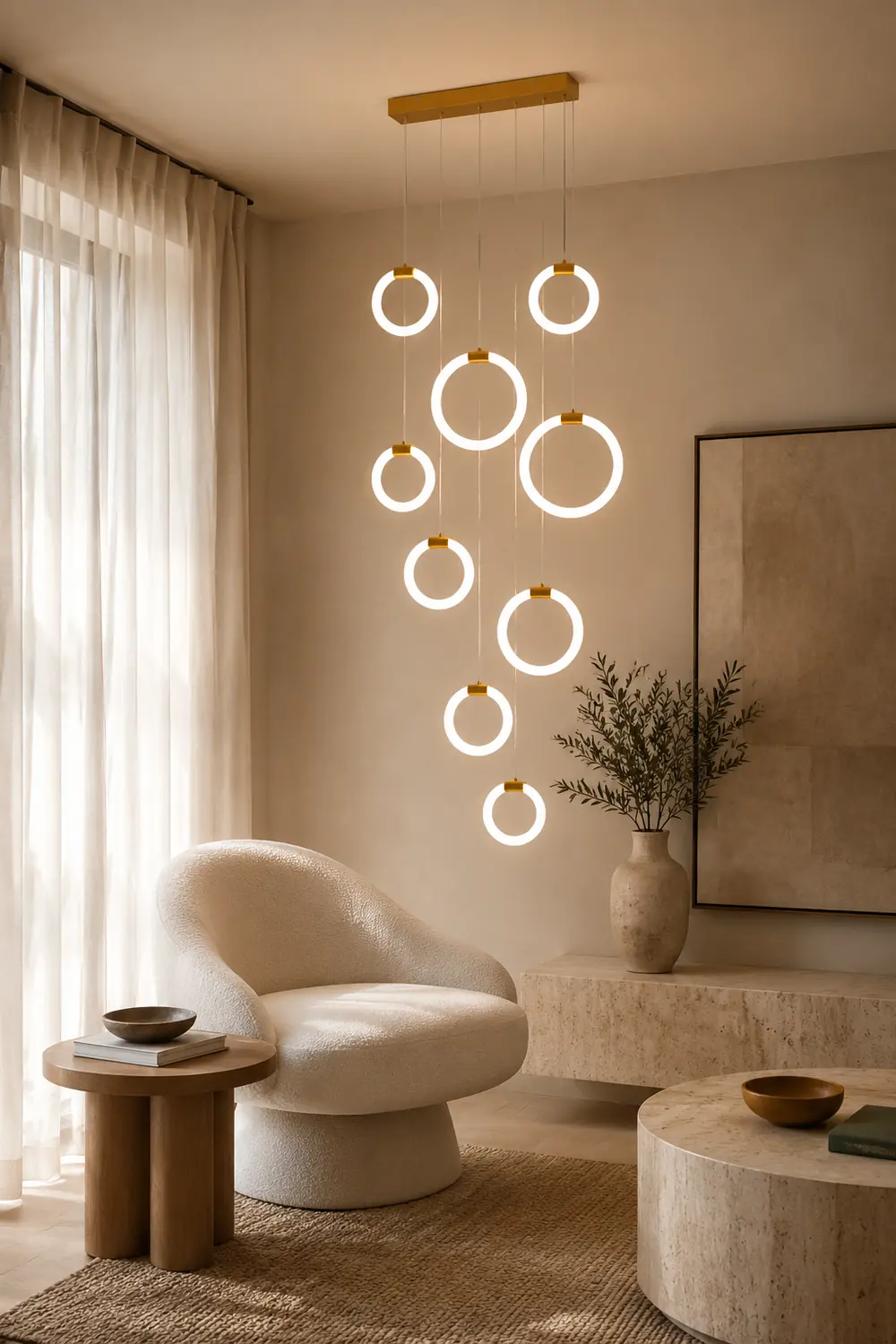 Moderne Kreative Kreis Pendelleuchte für Wohnzimmer, Esszimmer - Lumpaz