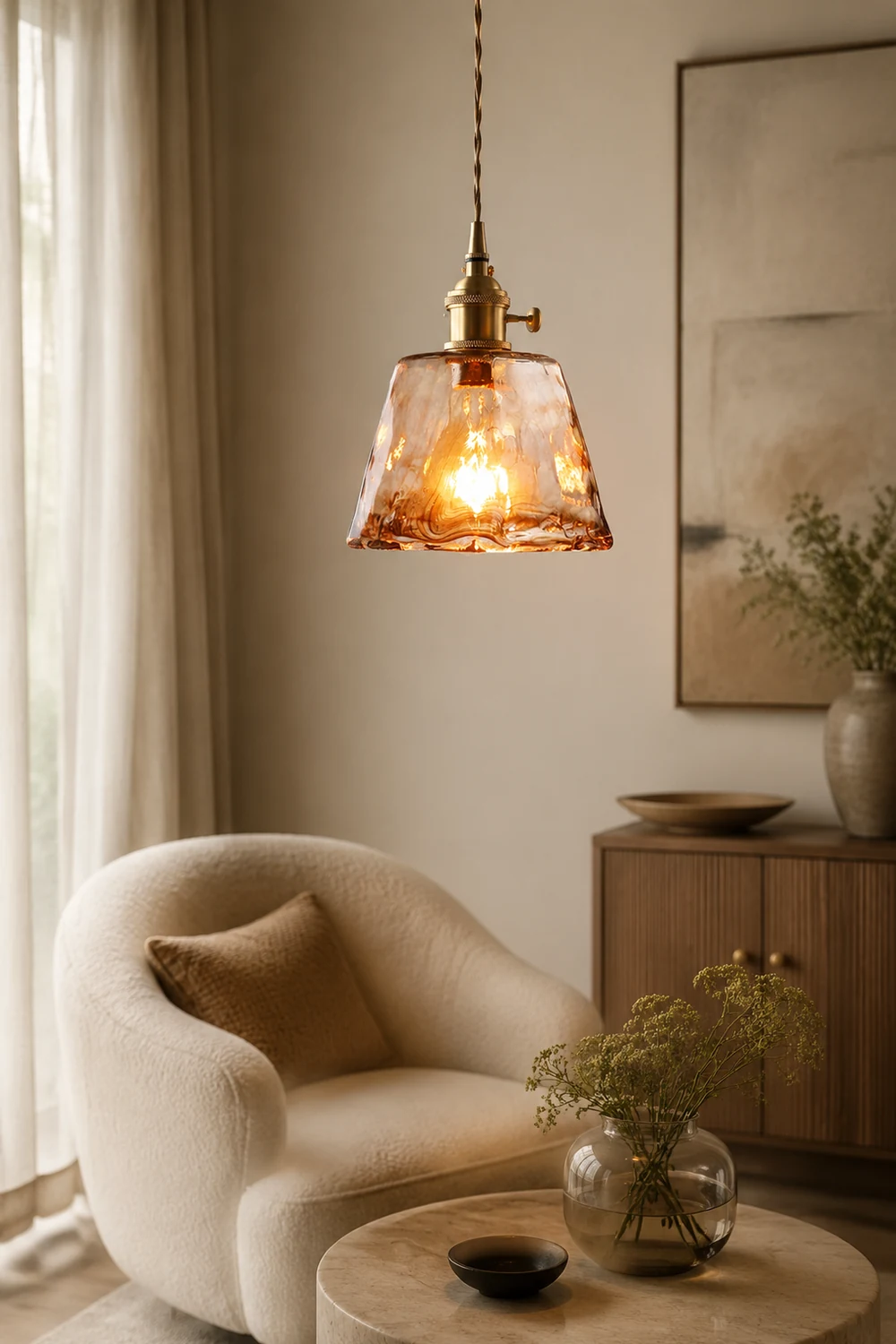 Levy Messing Glas Pendelleuchten - Lumpaz