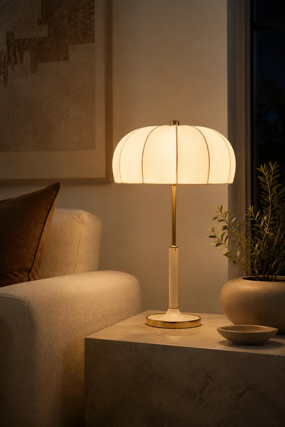 Fabric Table Lamp Decor E27 Bedside Table Light - Lumpaz