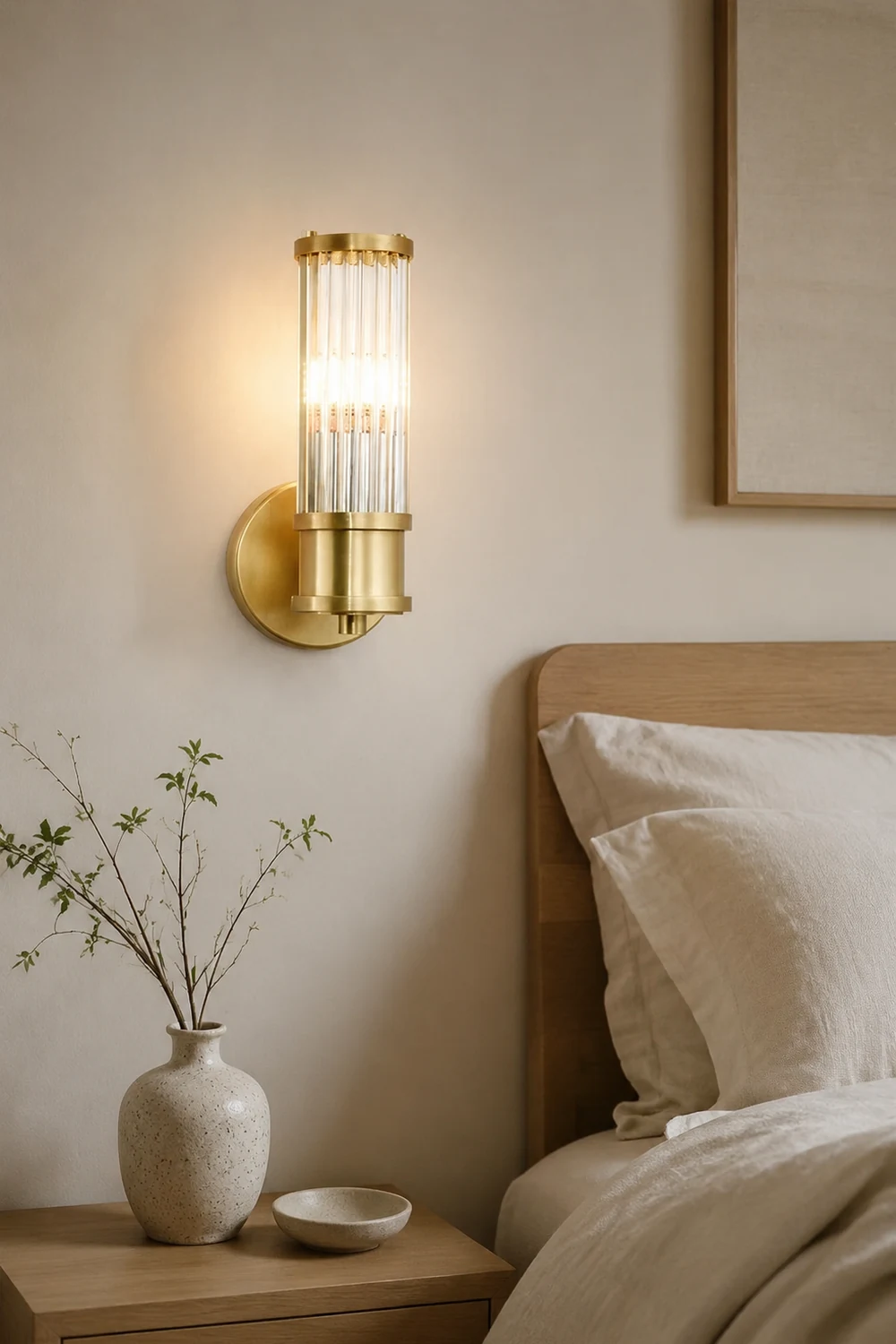 Modern Brass Gold Crystal Wall Sconce - Lumpaz