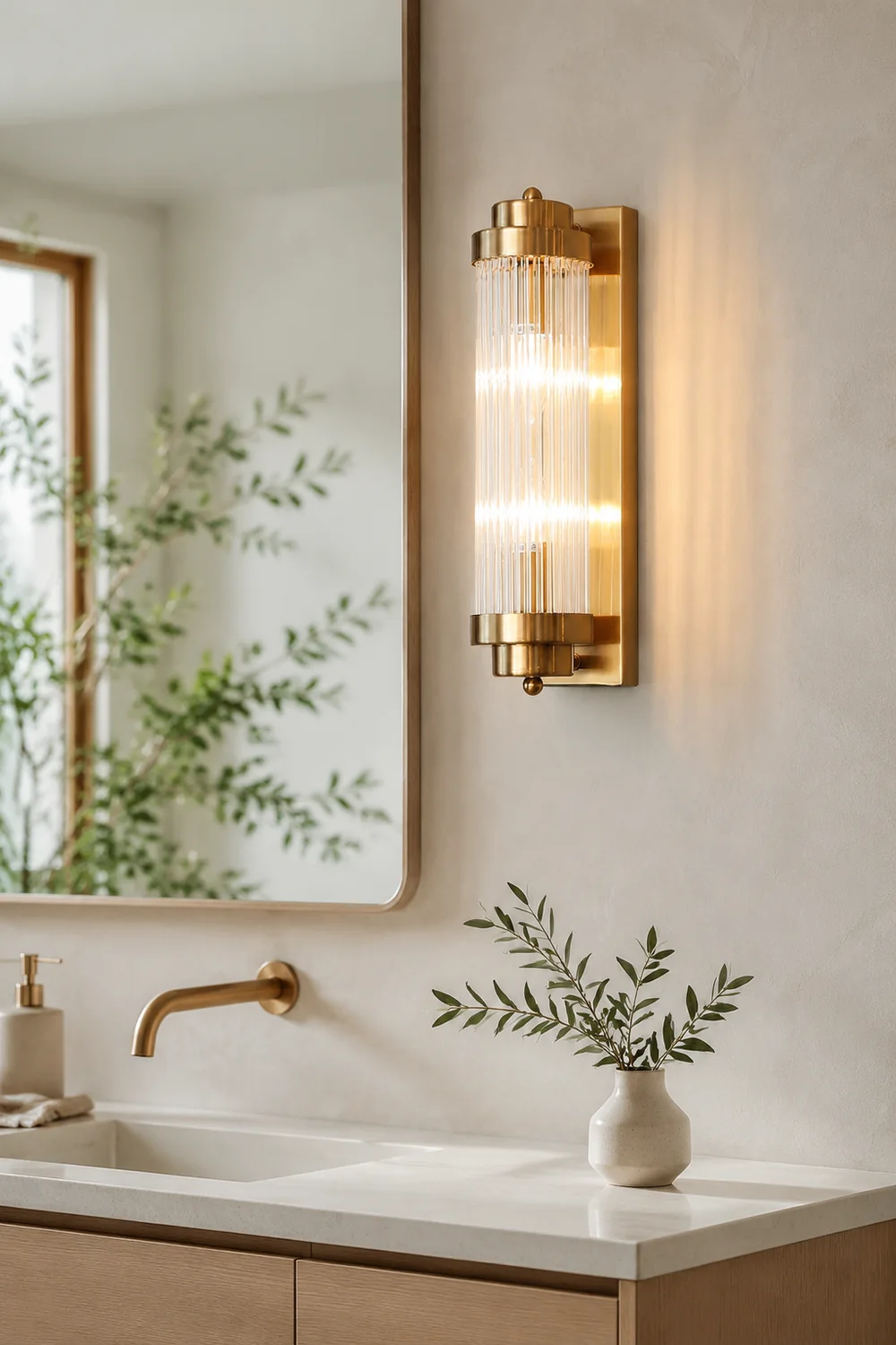 Crystal Pillar Metal Wall Lamp - Lumpaz