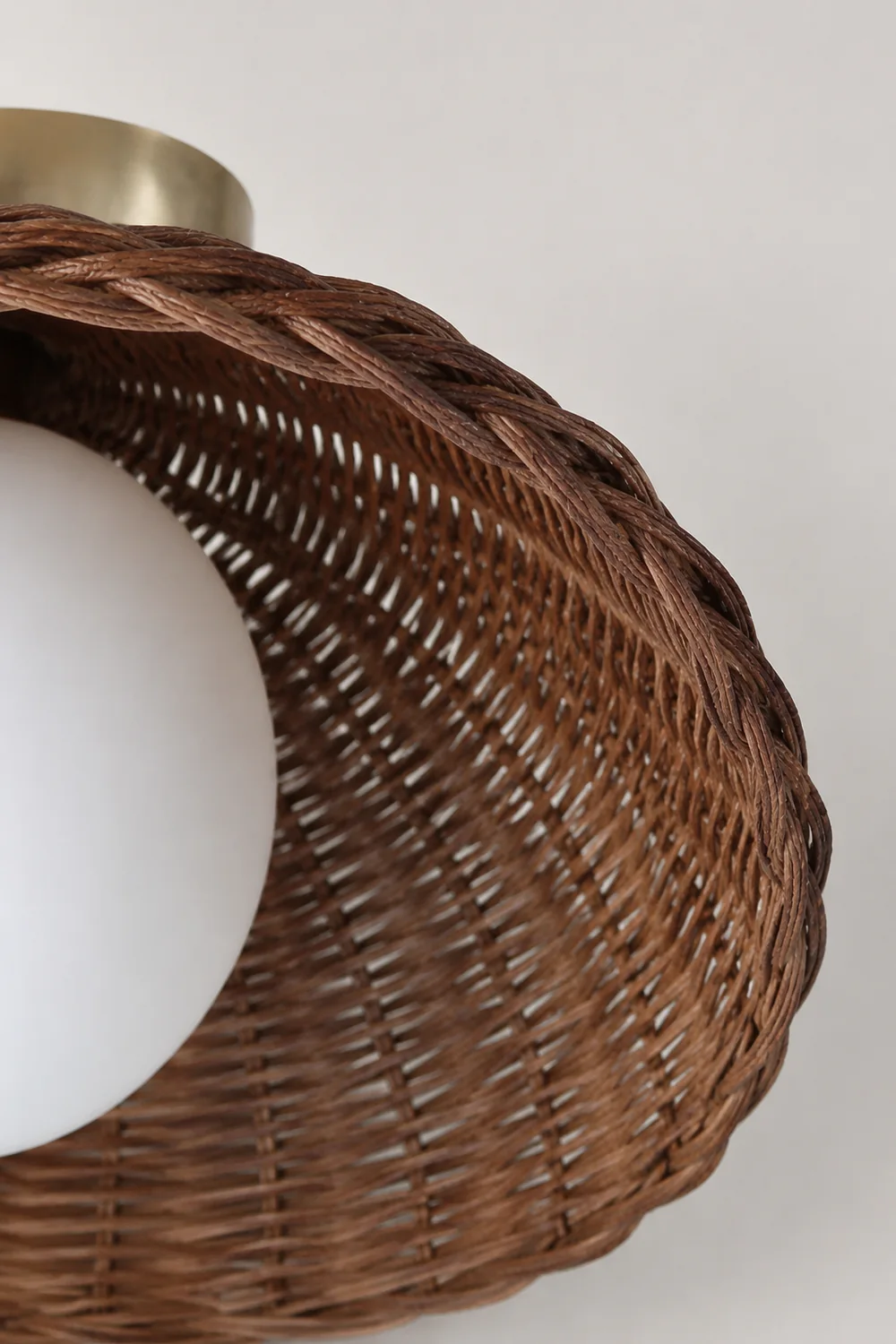 Rustic Bamboo Glass Woven Wall Light - Lumpaz