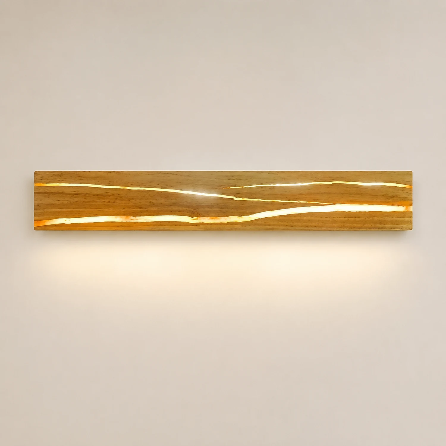 LED Drehbare Log Crack Wandleuchte aus Holz für Schlafzimmer - Lumpaz