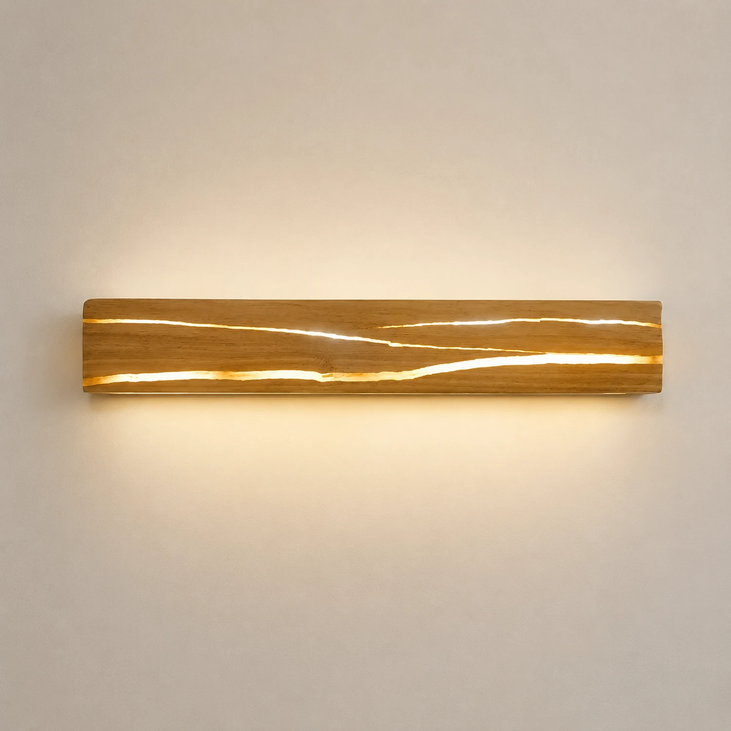 LED Drehbare Log Crack Wandleuchte aus Holz für Schlafzimmer - Lumpaz