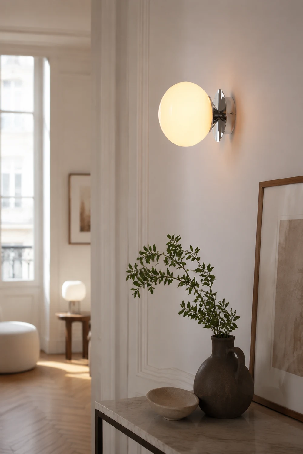 Vintage Glass Round Head Wall Sconce - Lumpaz