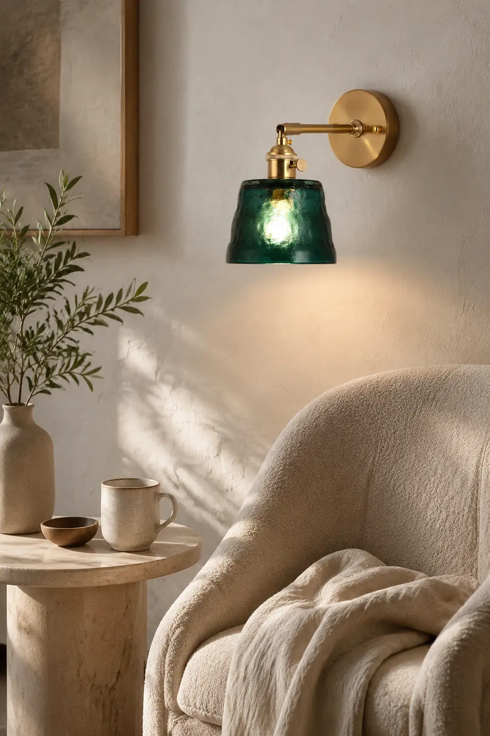 Vintage Glass Adjustable Wall Sconce - Lumpaz