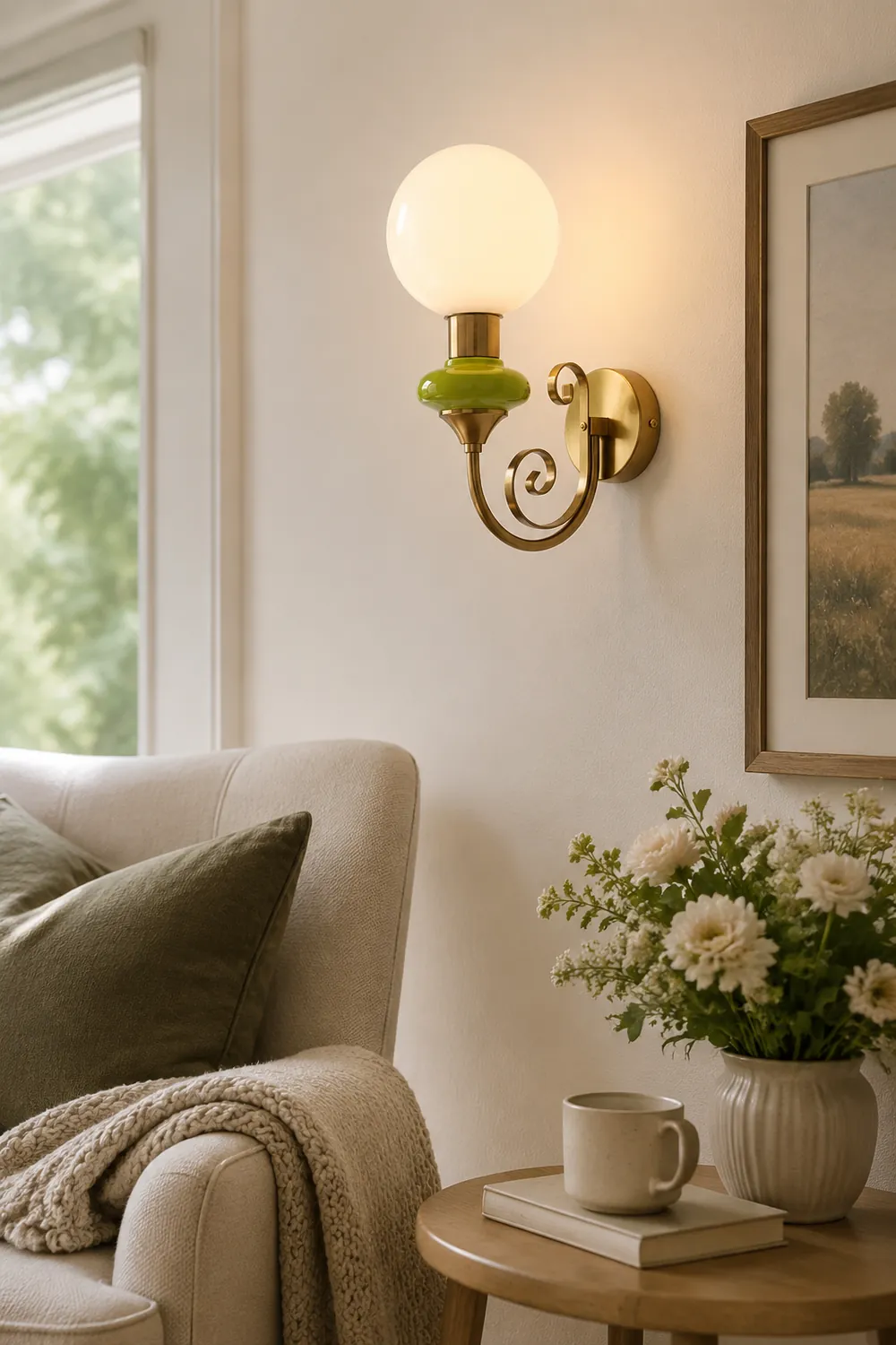 French Retro Glass 1-Light Wall Sconce - Lumpaz