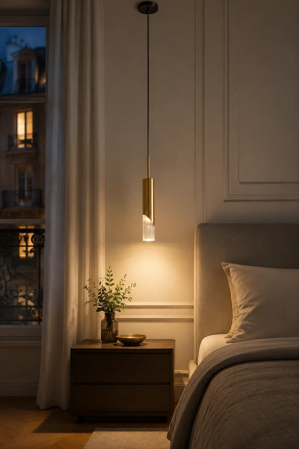 Einfache Pendelleuchte aus Metall für Schlafzimmer, Esszimmer - Lumpaz