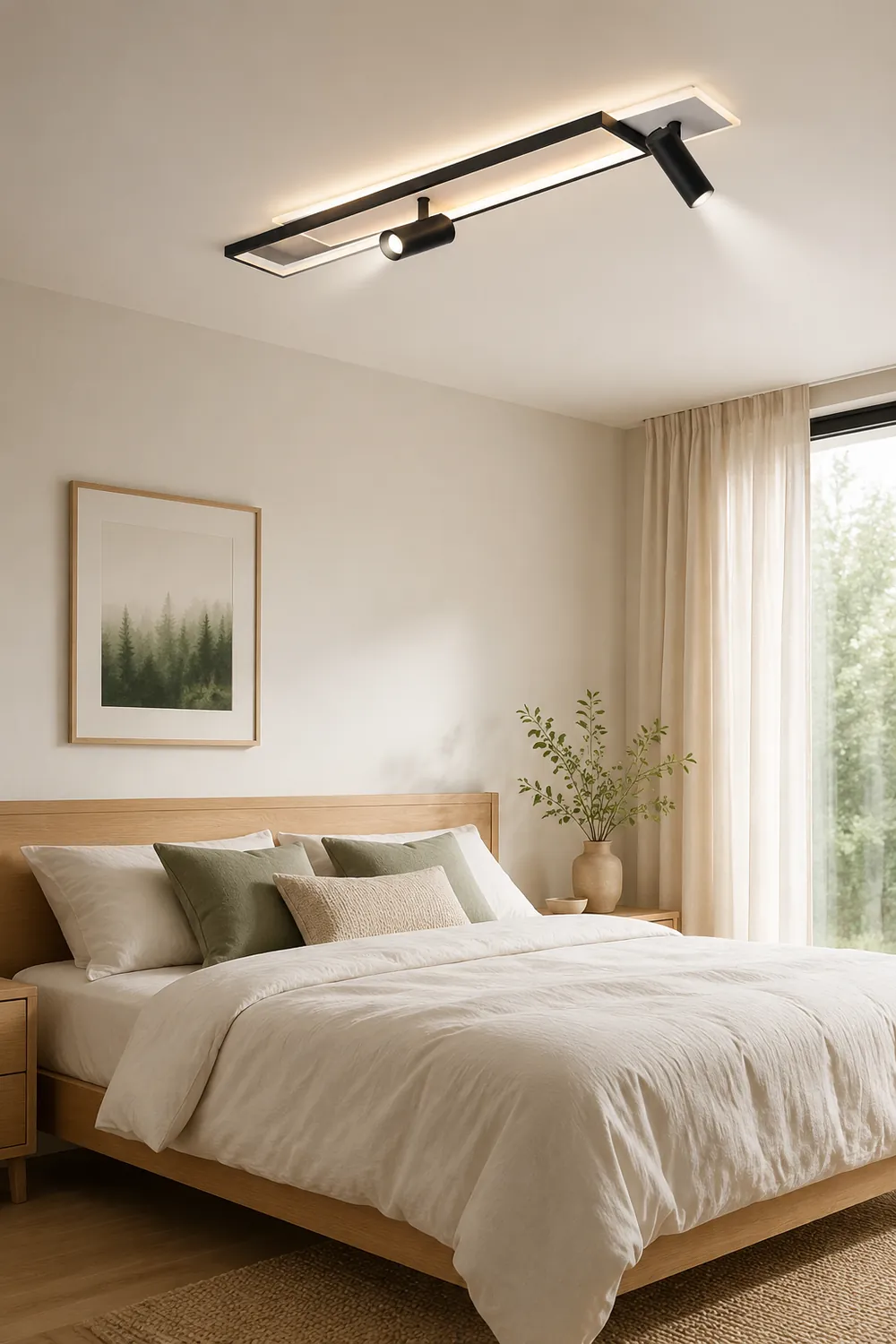 Haney LED-Deckenleuchte mit Strahler, schlicht, modern, schwarz - Lumpaz