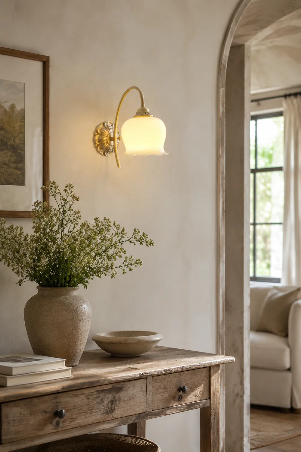 Creamy Copper Glass Wall Sconce - Lumpaz