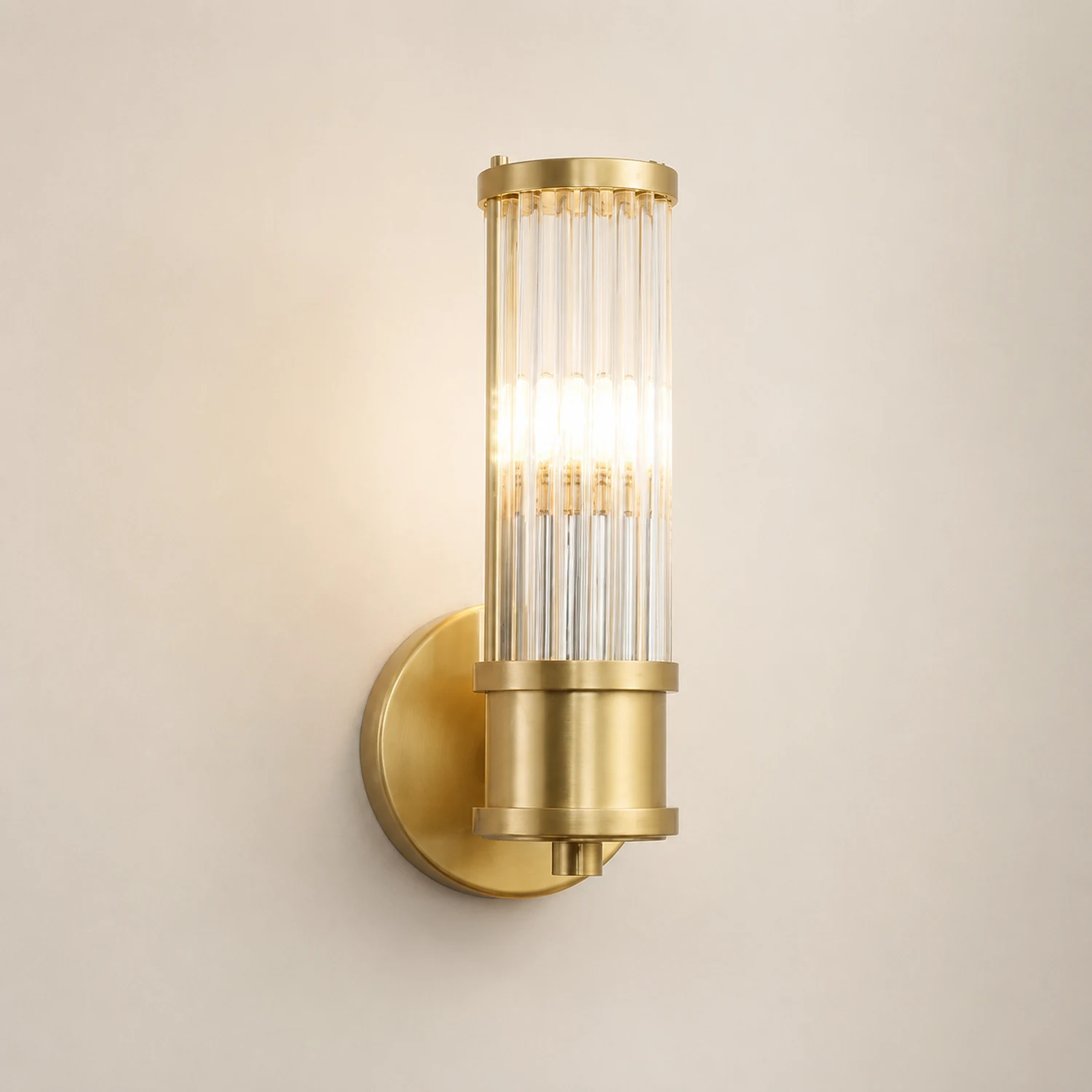 Modern Brass Gold Crystal Wall Sconce - Lumpaz
