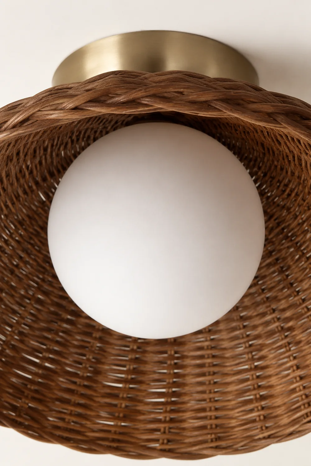 Rustic Bamboo Glass Woven Wall Light - Lumpaz