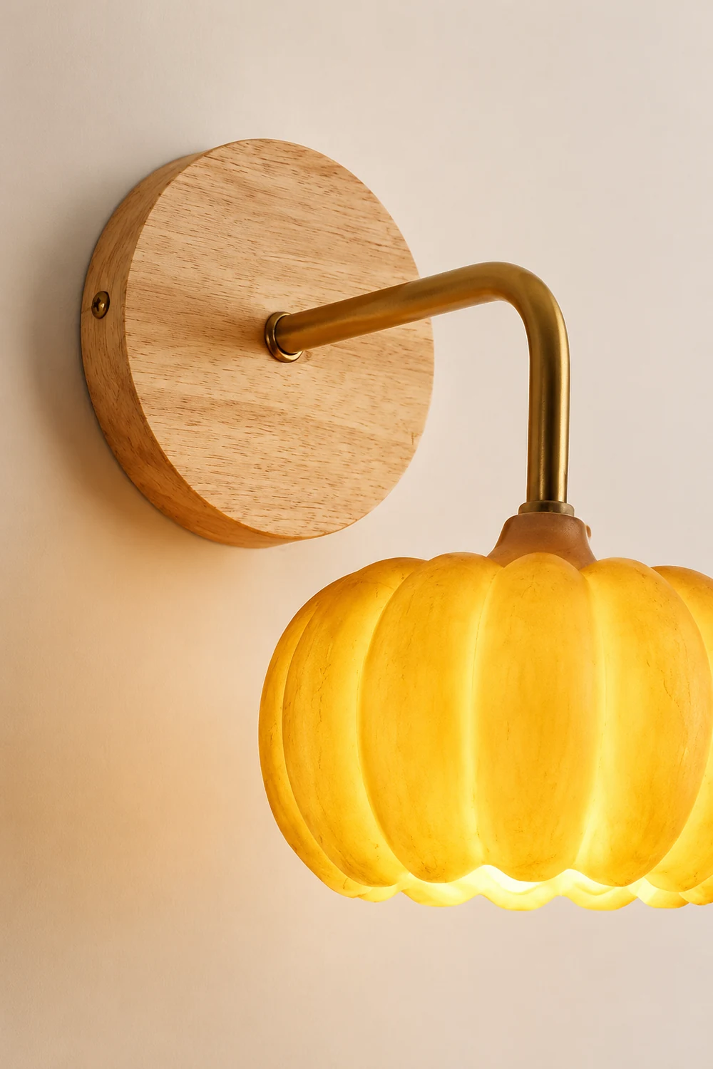 Cute Resin Material Yellow Pumpkin Wall Lamp - Lumpaz