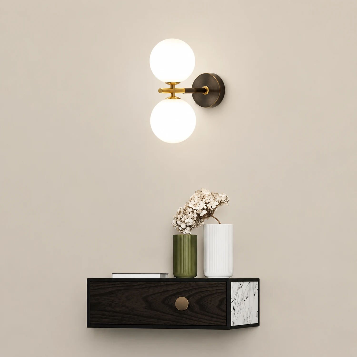 Luxury Copper Ball 1-Light Wall Sconce - Lumpaz