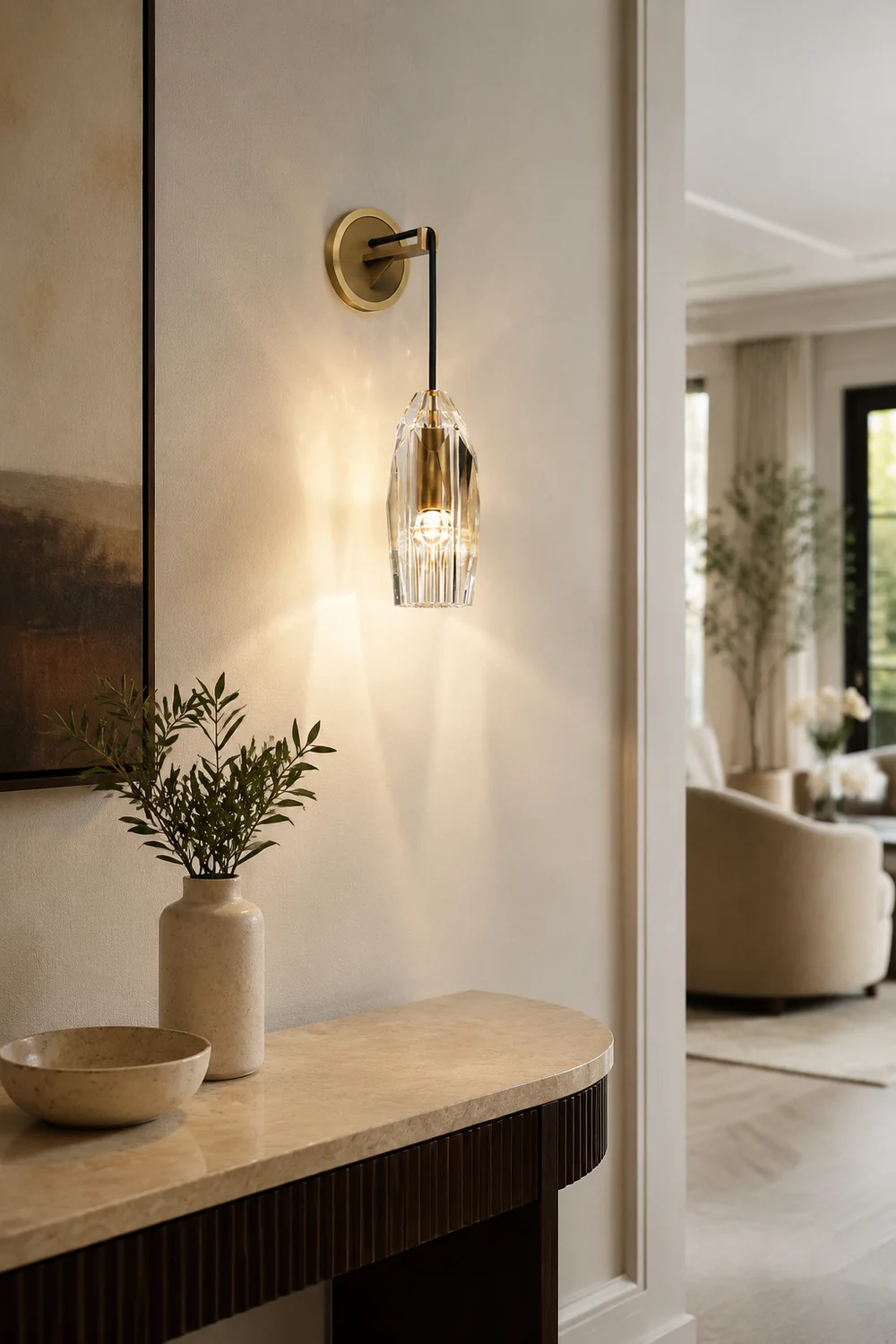 Modern Faceted Crystal Wall Lights - Lumpaz