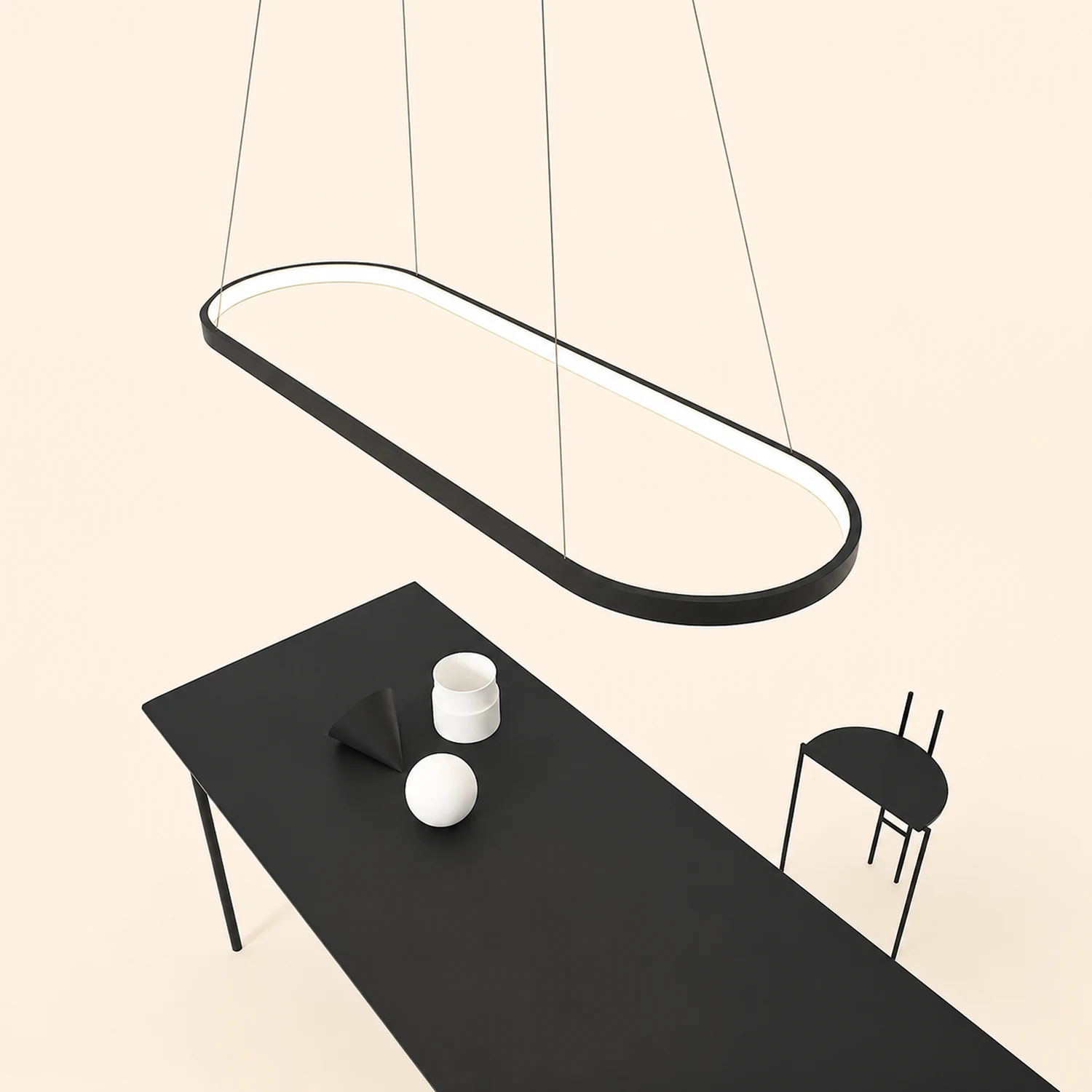 Edge Moderne Kreis LED Pendelleuchte aus Metall für Esszimmer - Lumpaz