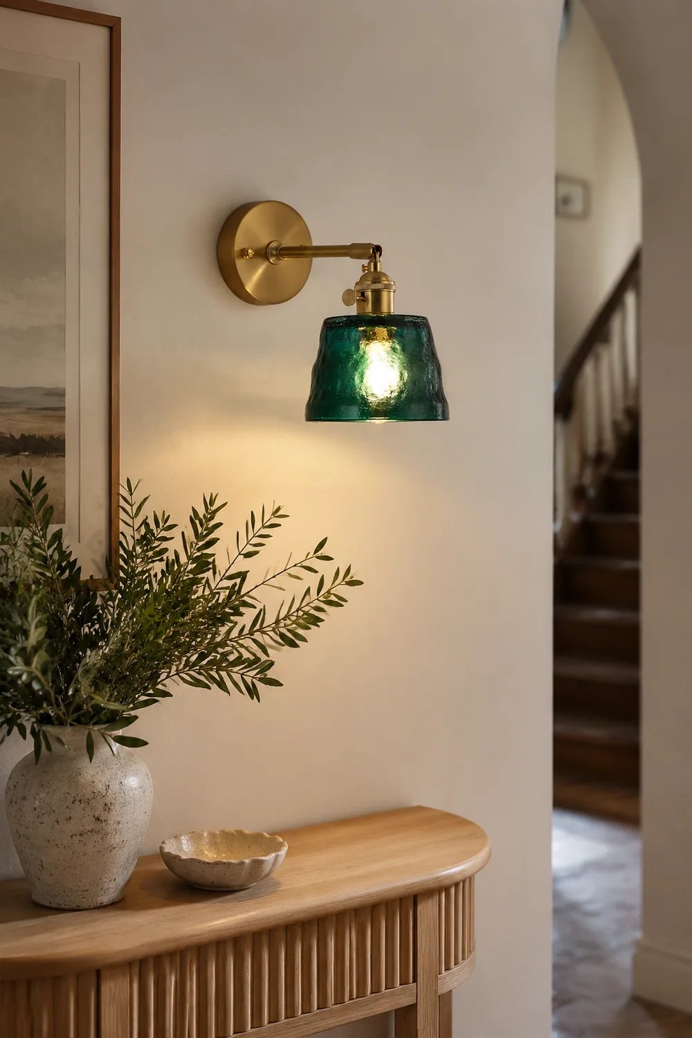 Vintage Glass Adjustable Wall Sconce - Lumpaz
