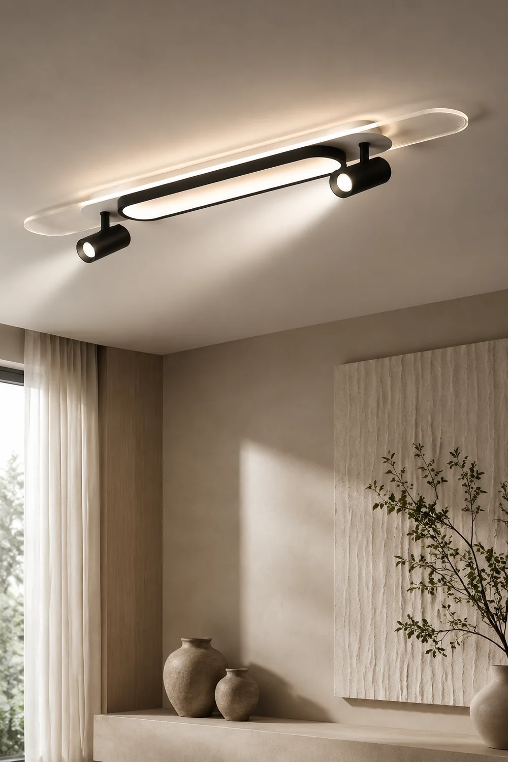 Haney Moderne Dimmbare LED Deckenleuchte mit Strahler für Büro & Esszimmer - Lumpaz