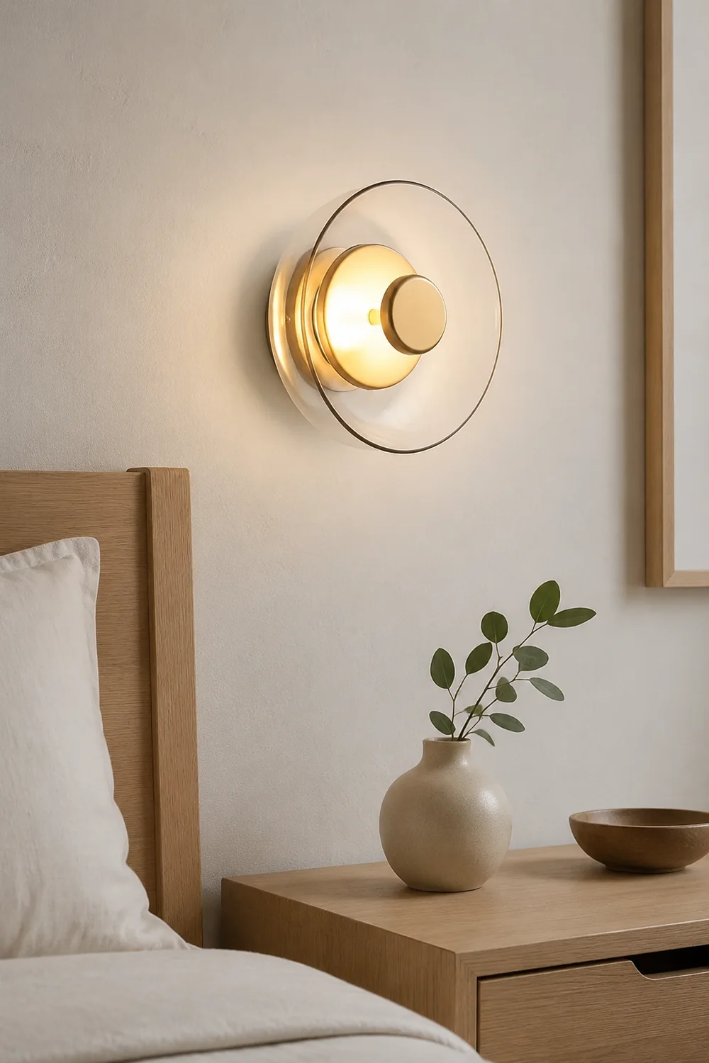 Glass Bowl Bedroom Bedside Wall Light - Lumpaz